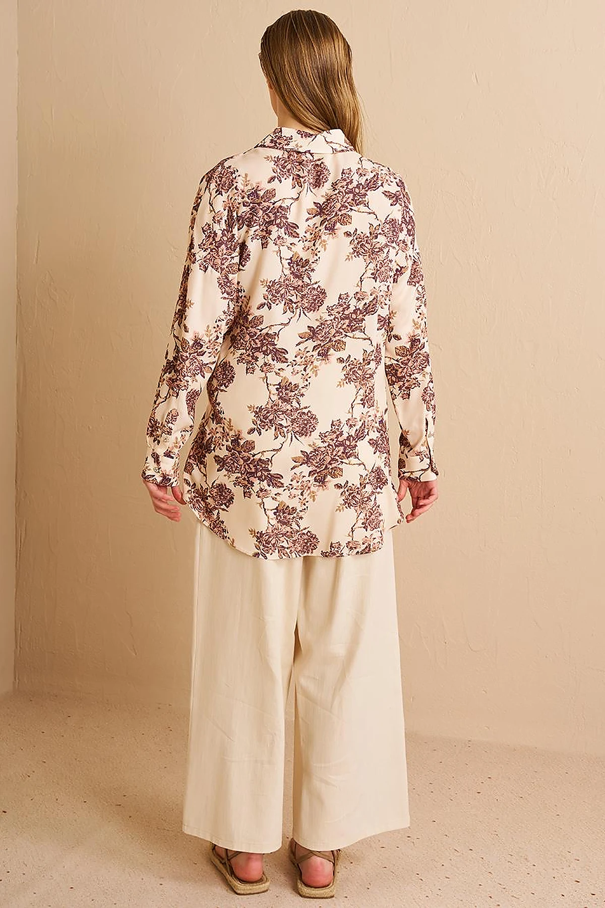 Waist-Tie Viscose Tunic Cream