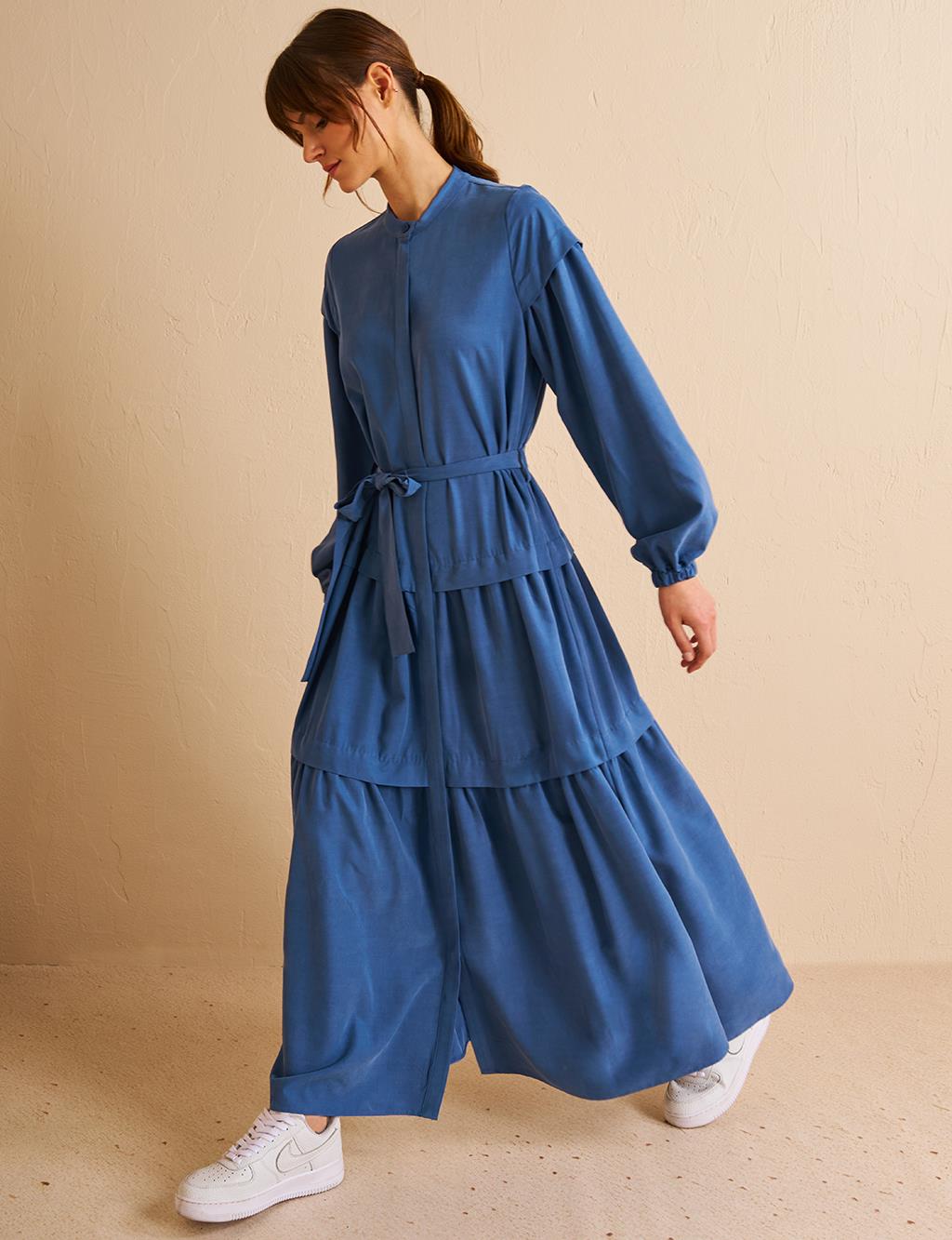 Layered Hem Modal Dress Indigo