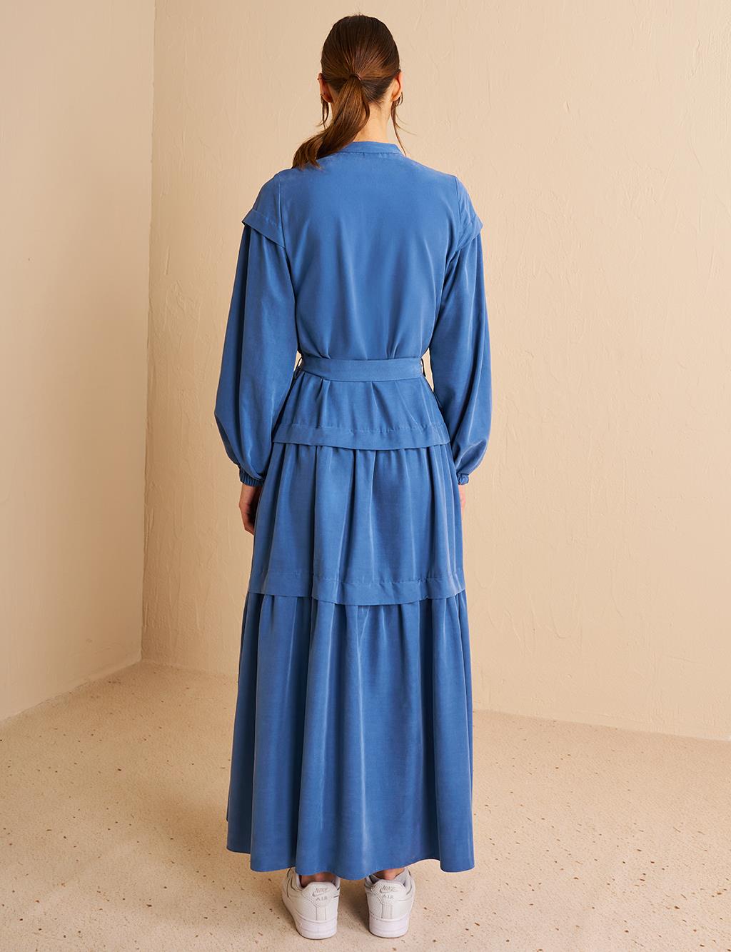 Layered Hem Modal Dress Indigo