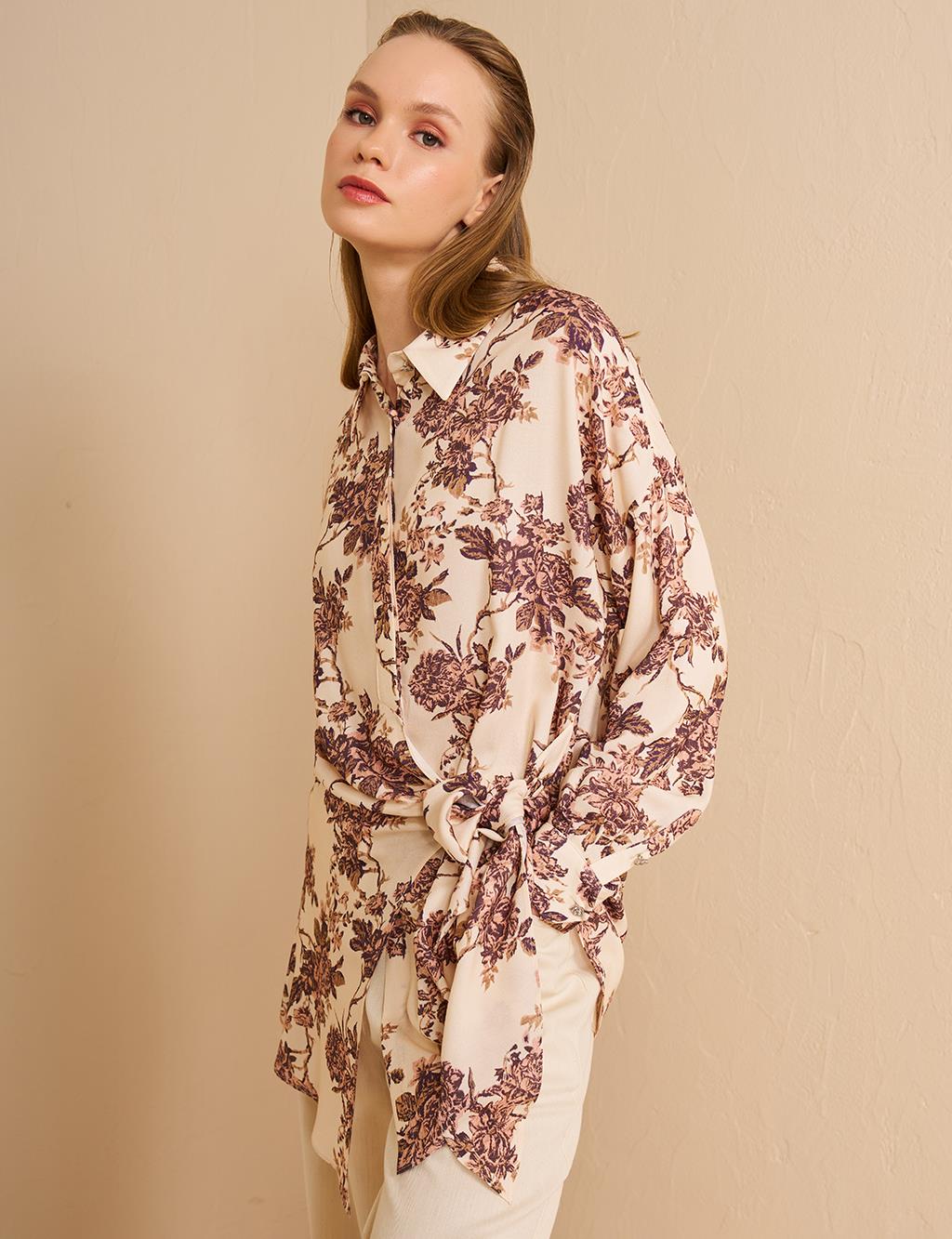 Waist-Tie Viscose Tunic Cream