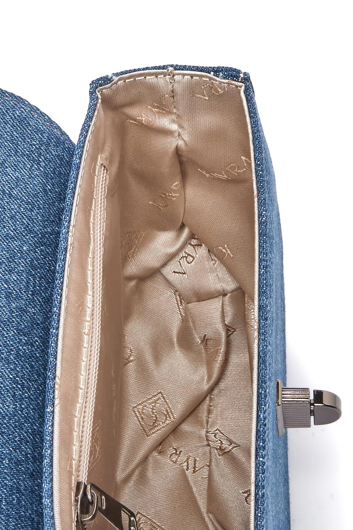 Lidded Denim Shoulder Bag Indigo