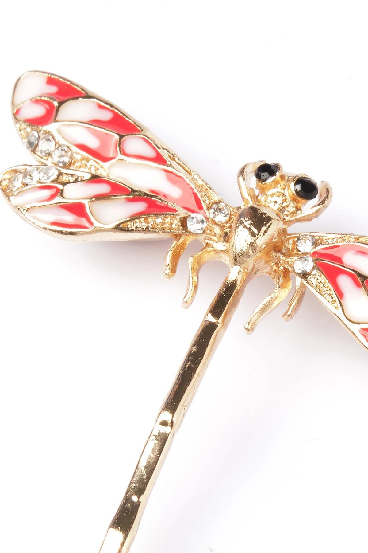 Dragonfly Figured Brooch Red