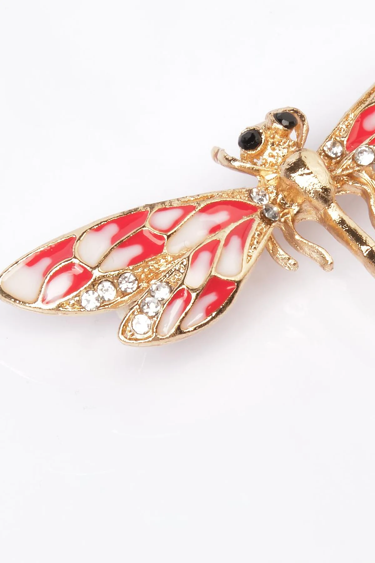 Dragonfly Figured Brooch Red