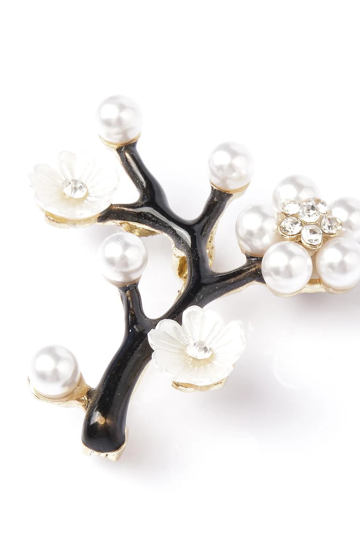 Pearl Detailed Branch Brooch Optic White