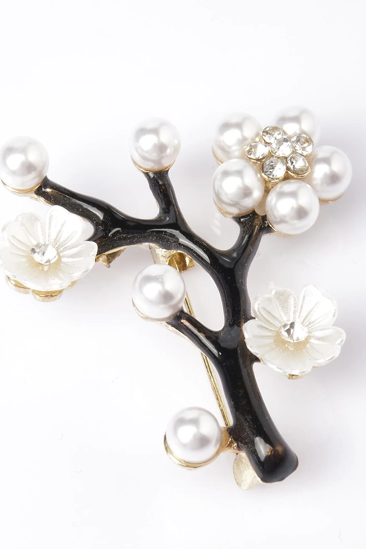 Pearl Detailed Branch Brooch Optic White