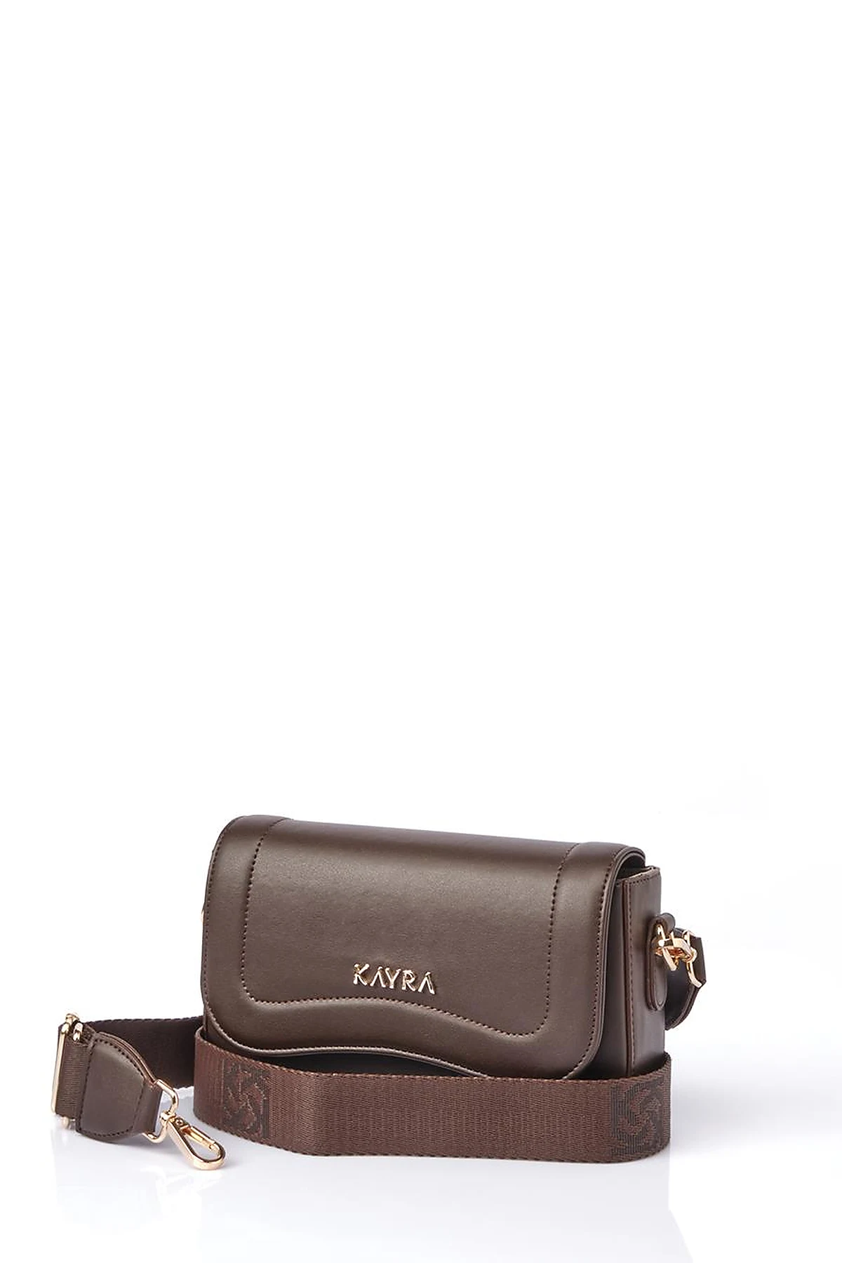 Lidded Mini Baguette Bag Bitter Coffee