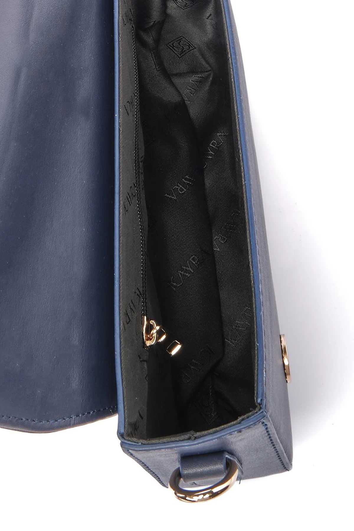 Lidded Mini Baguette Bag Navy Blue