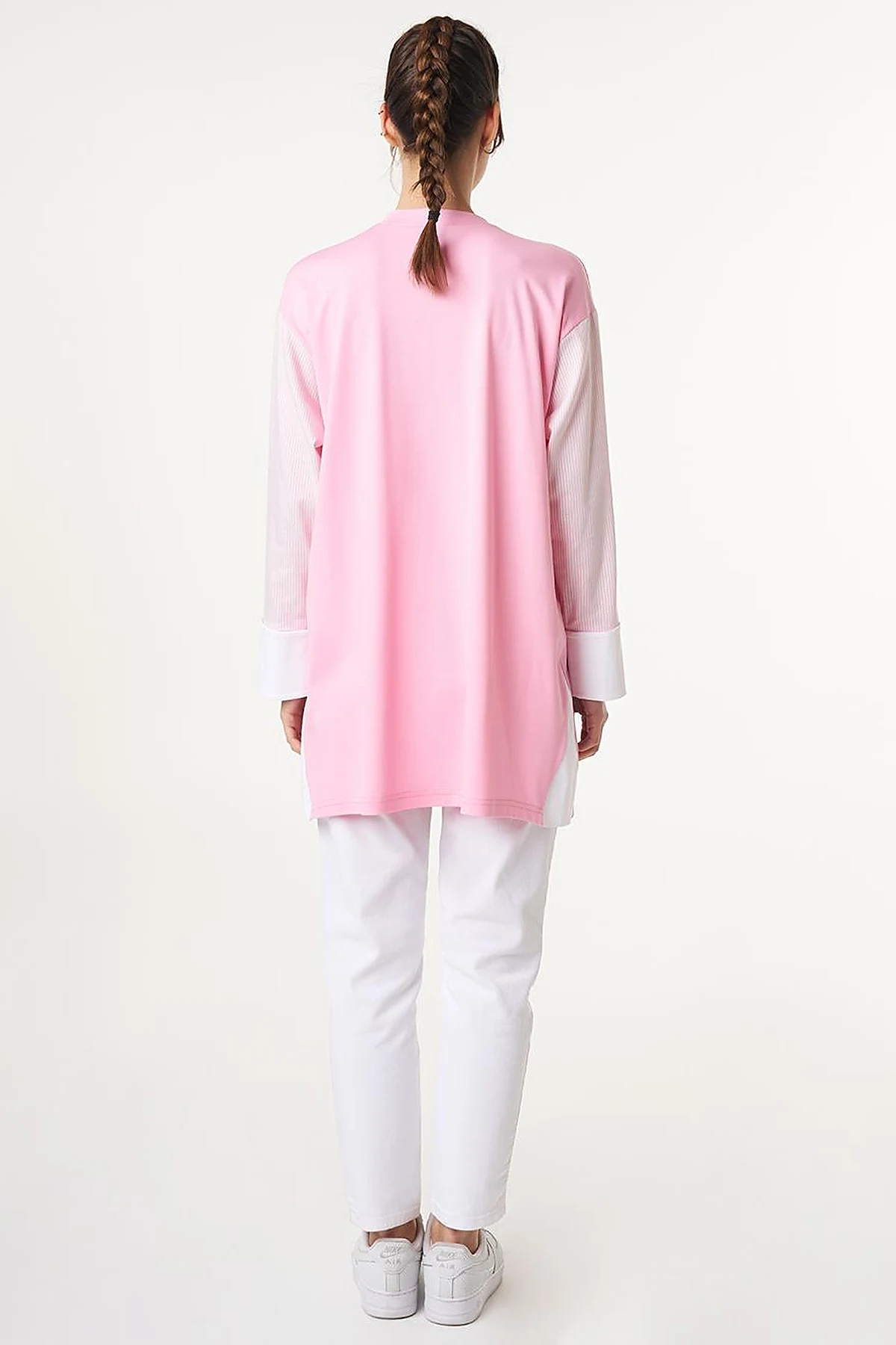 Floral Appliqué Jersey Tunic Candy Pink