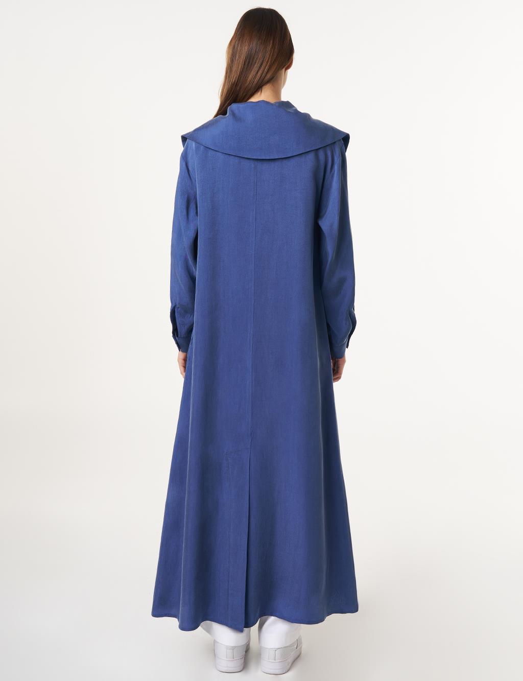 Snap-Button Lyocell Throw-On Indigo 