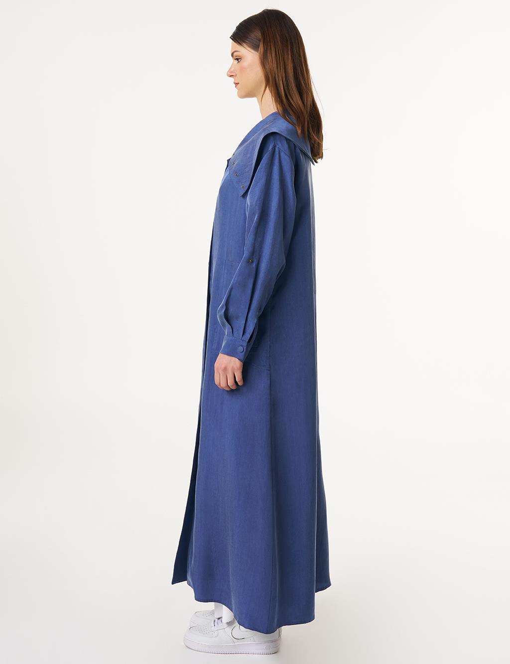 Snap-Button Lyocell Throw-On Indigo 