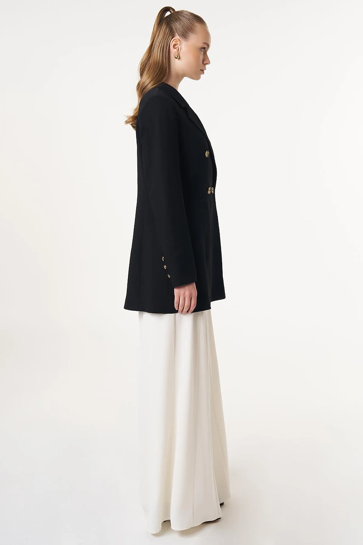 Klapa Yaka Blazer Ceket Siyah