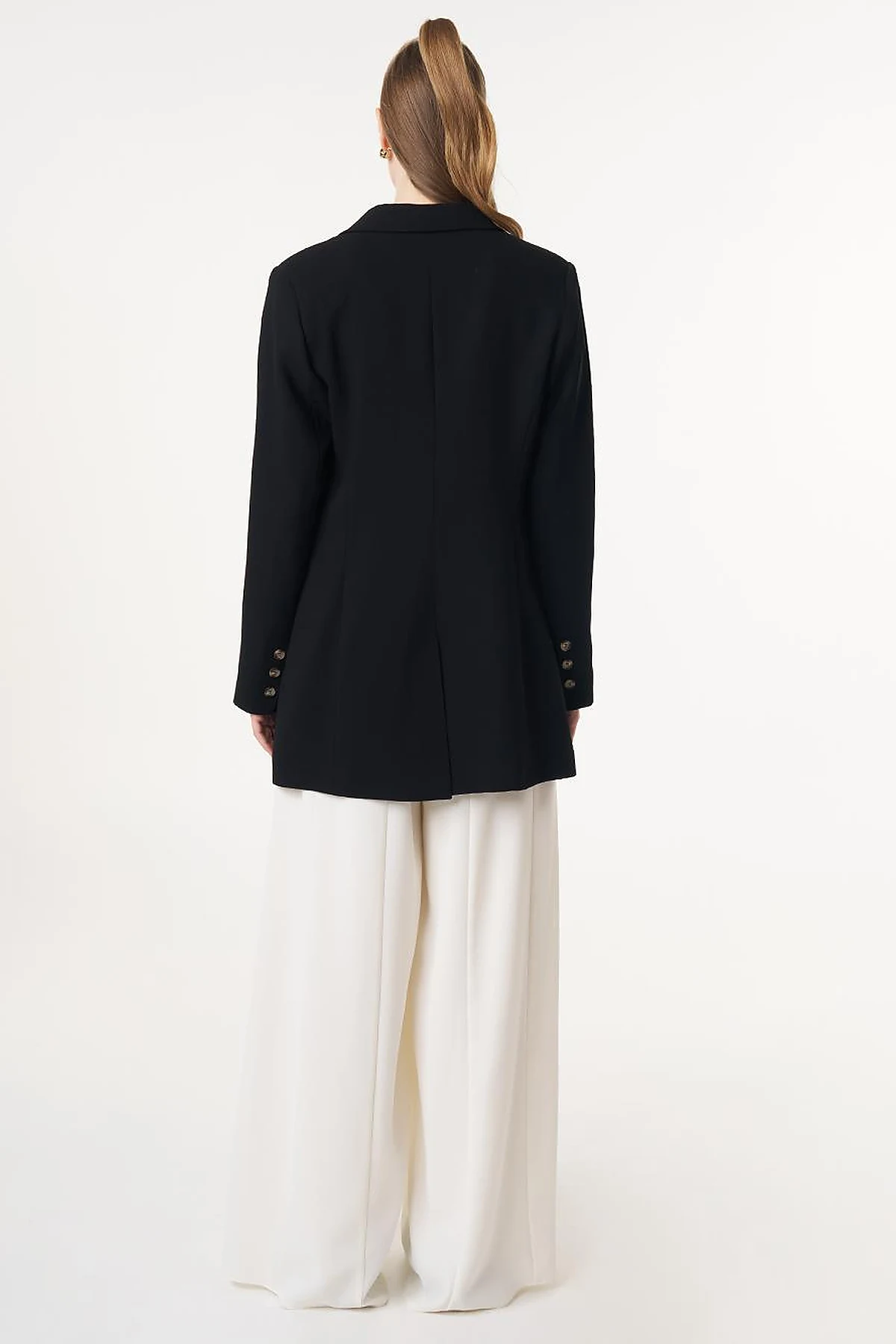 Klapa Yaka Blazer Ceket Siyah