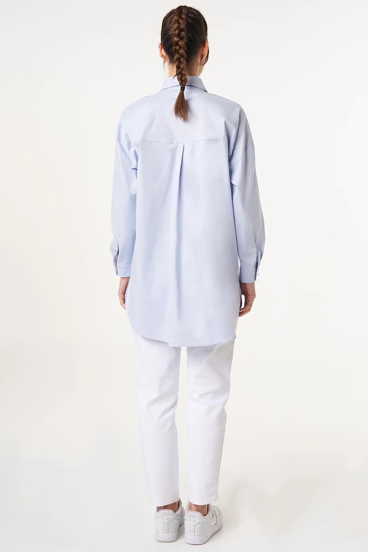 Sequin Embroidered Cotton Tunic Blue