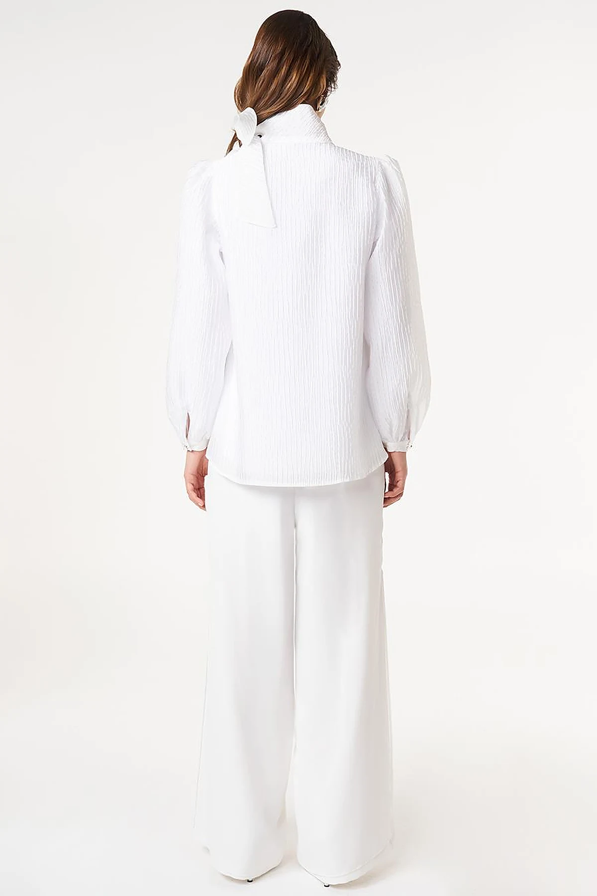 Embroidered Jacquard Blouse Optic White