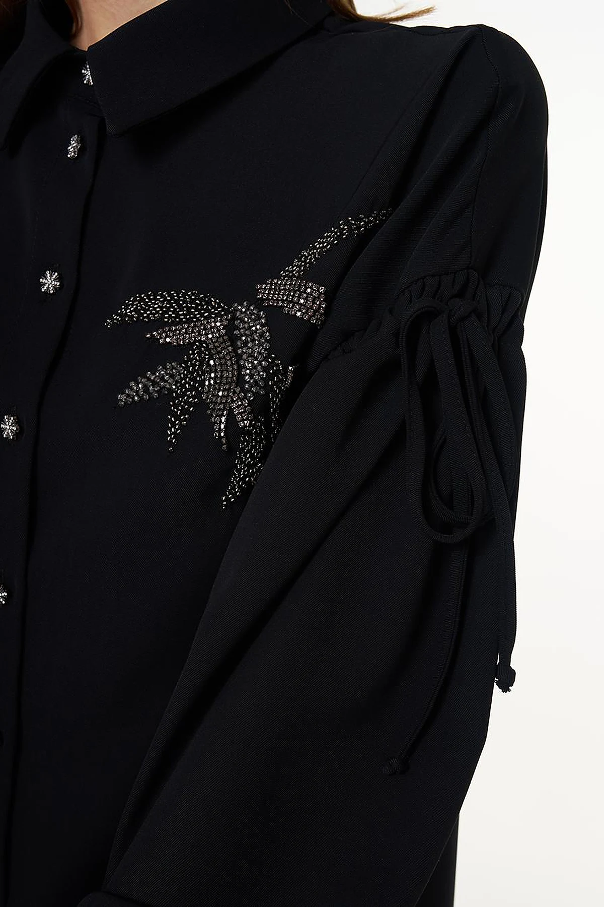 Embroidered Elegant Tunic Black