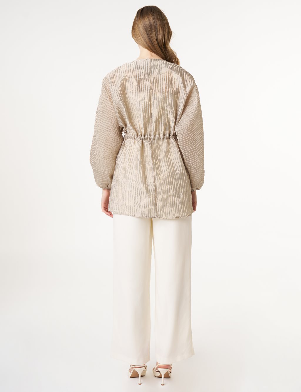 Floral Appliqué Jacquard Kimono Moss Green