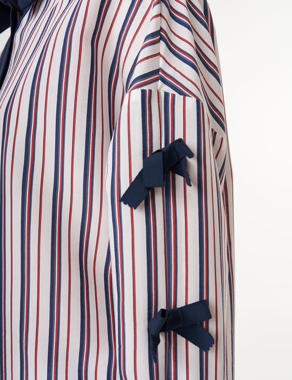 Bow Detail Striped Tunic Navy 