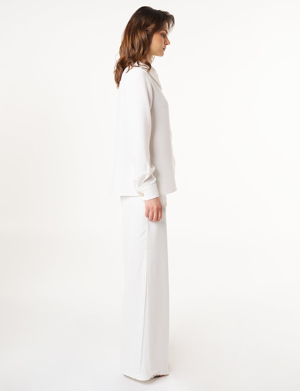 Shirt Collar Blouse Ecru 