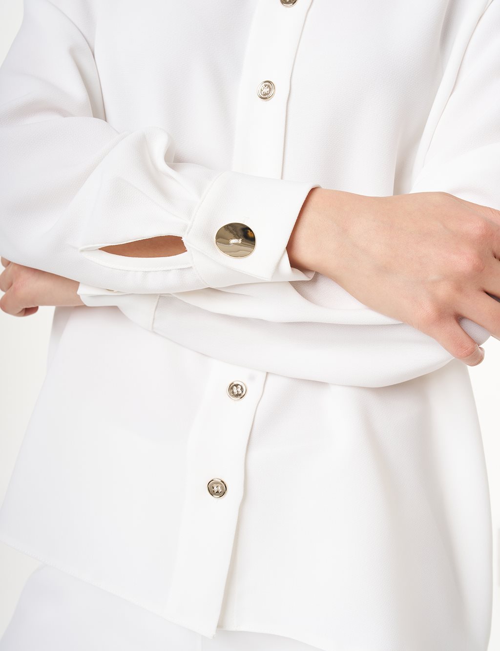 Shirt Collar Blouse Ecru 