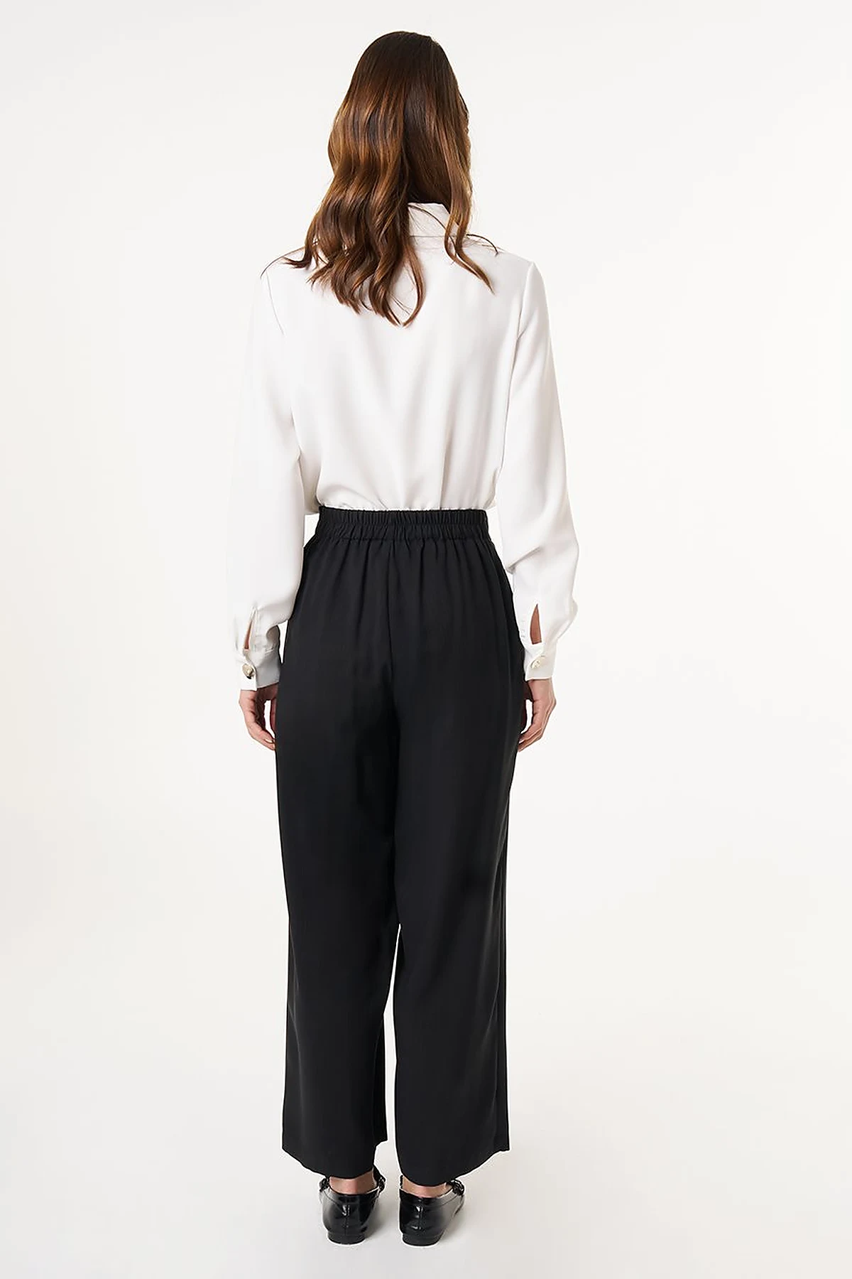 Relaxed Fit Rayon Pants Black 