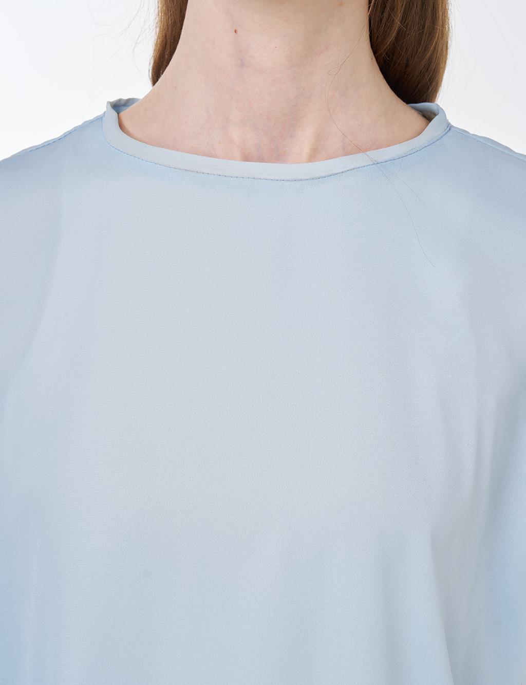 Crew Neck Basic T-Shirt Blue