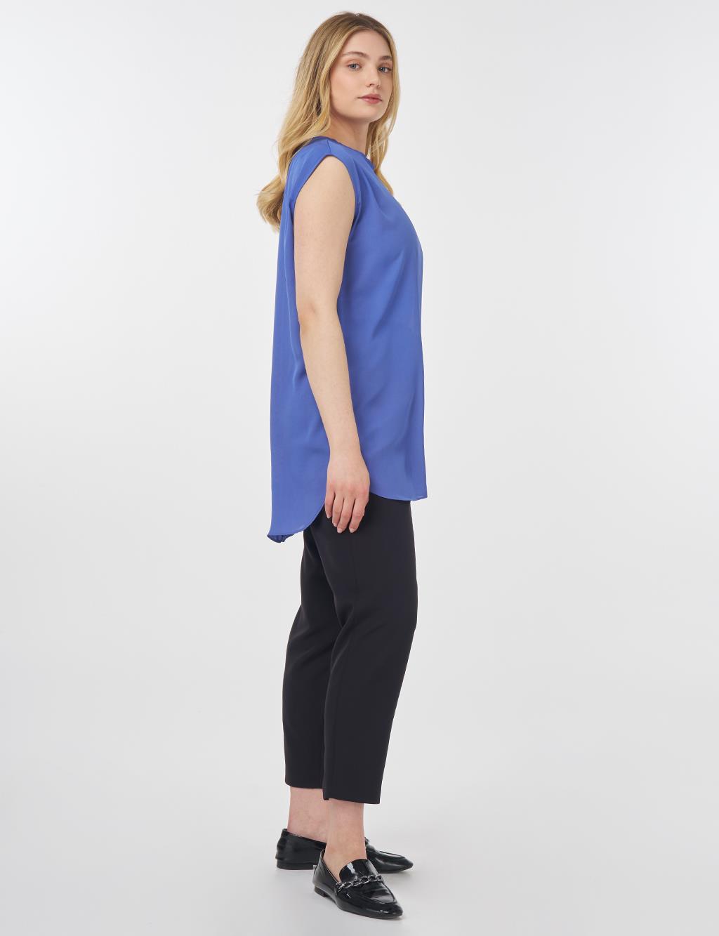 Crew Neck Basic T-Shirt Indigo