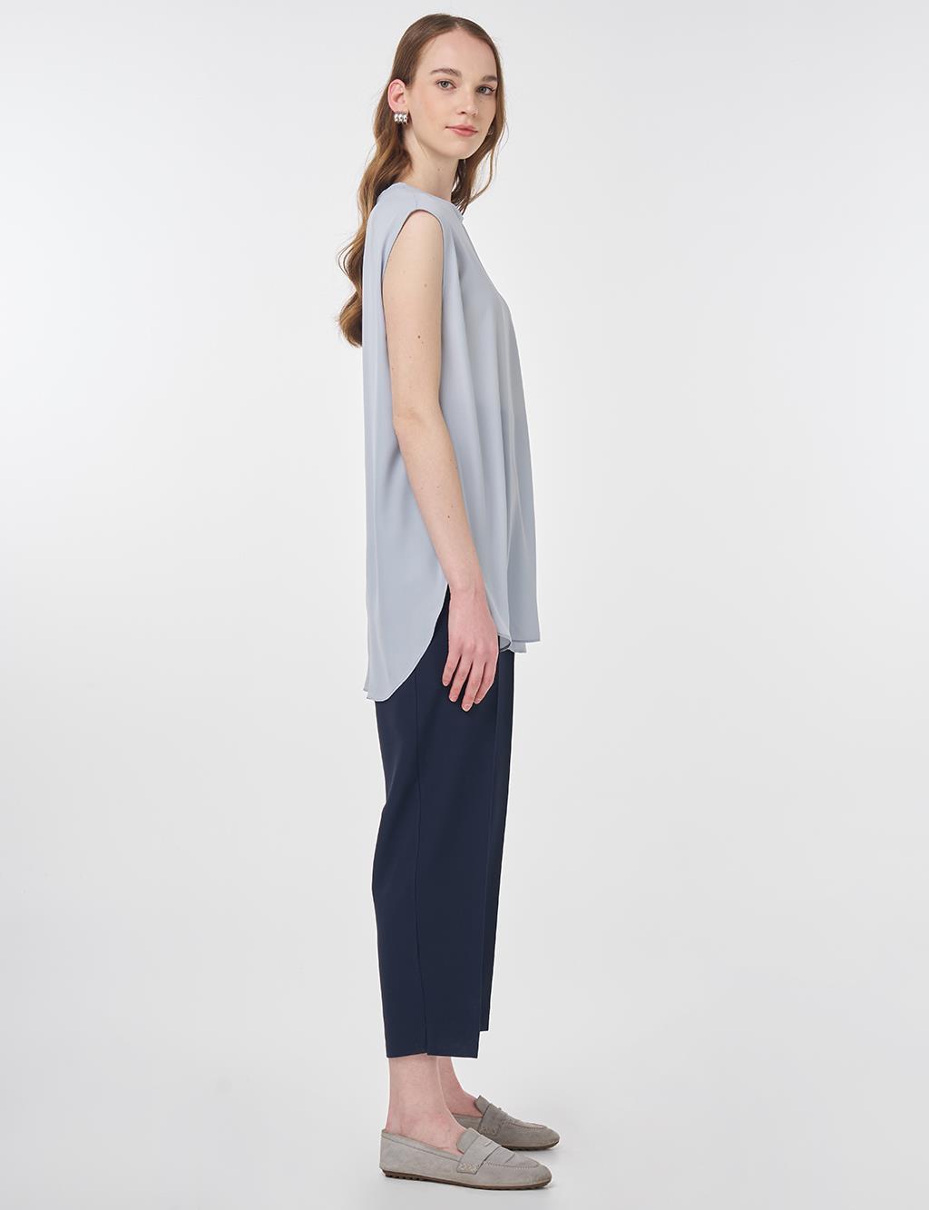 Crew Neck Basic T-Shirt Light Blue