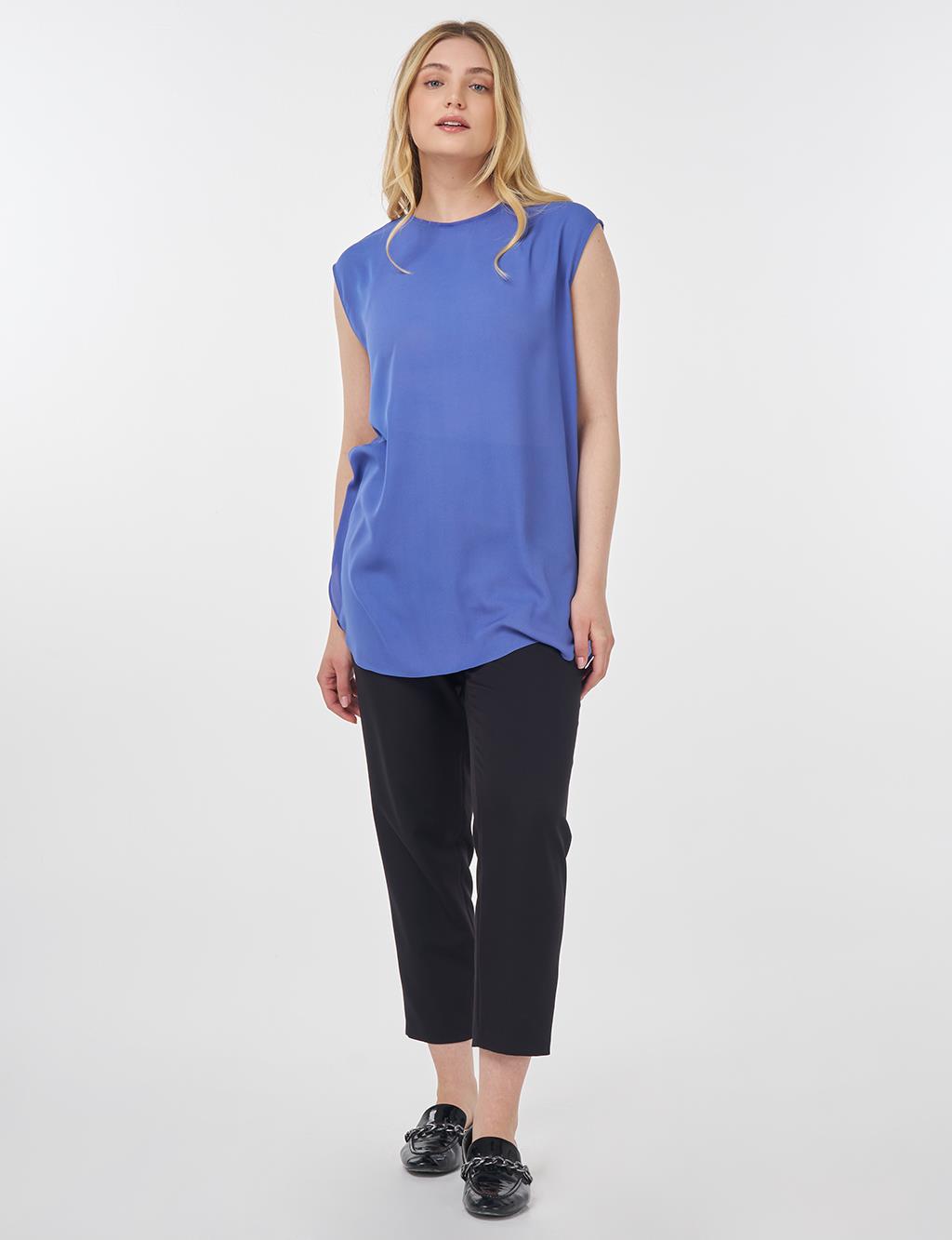 Crew Neck Basic T-Shirt Indigo