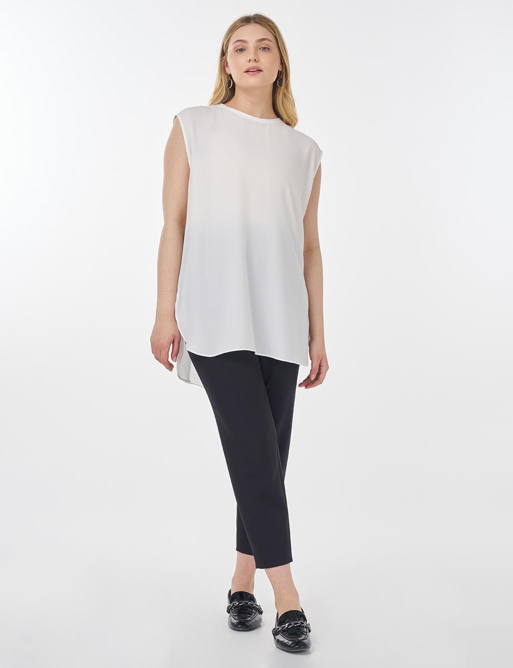 Crew Neck Basic T-Shirt Ecru