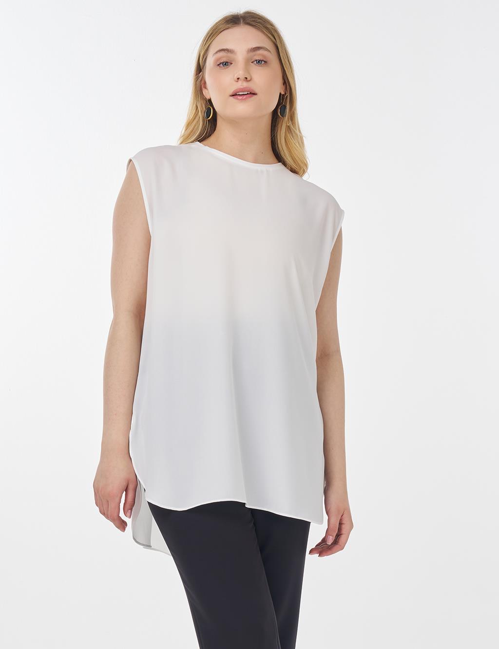 Crew Neck Basic T-Shirt Ecru