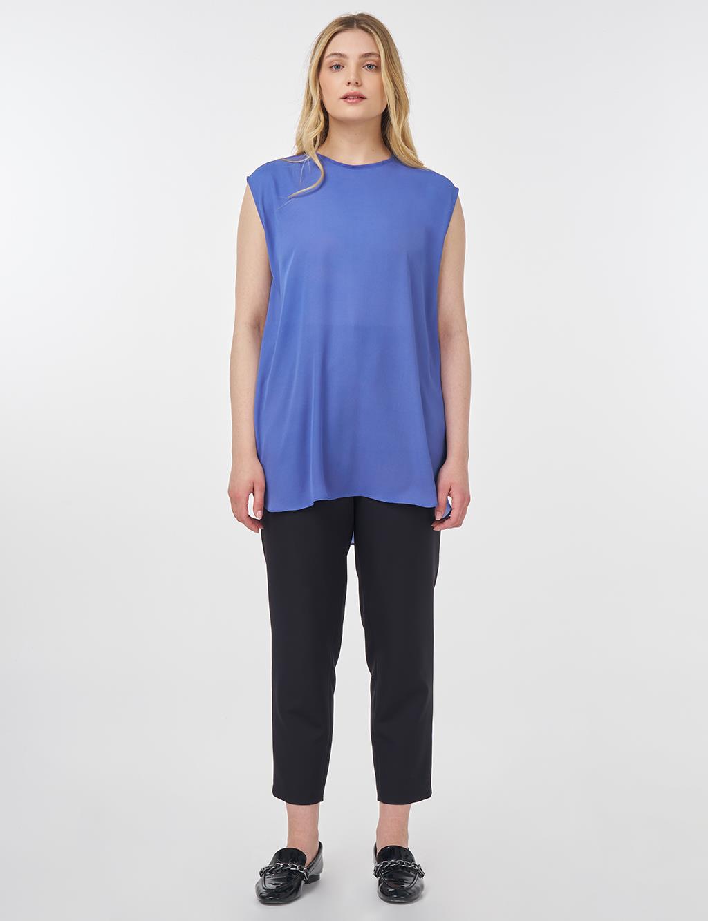Crew Neck Basic T-Shirt Indigo
