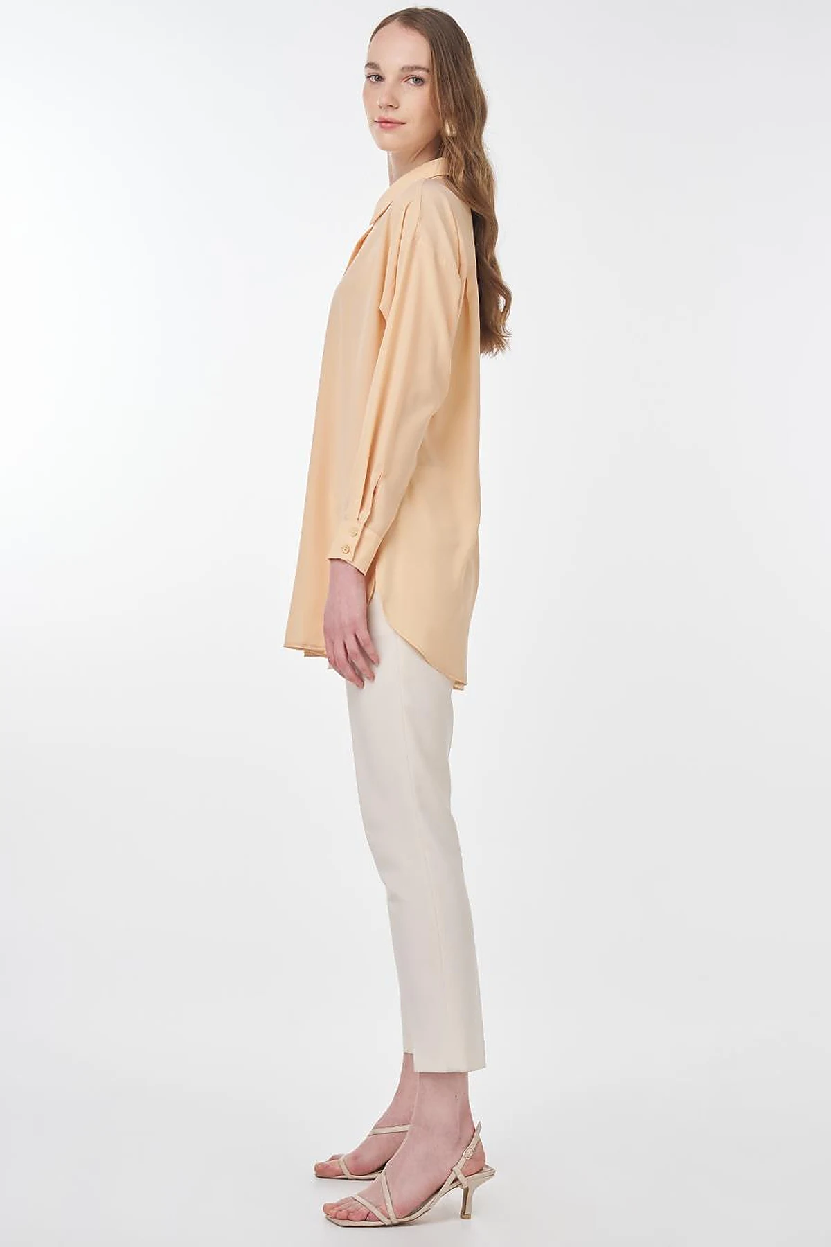 Basic Shirt Collar Tunic Salmon