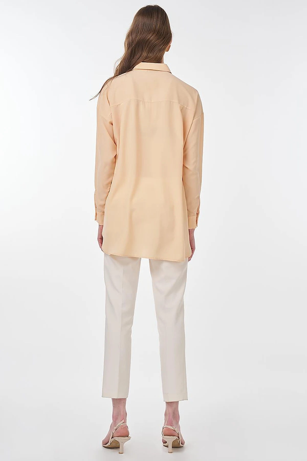 Basic Shirt Collar Tunic Salmon