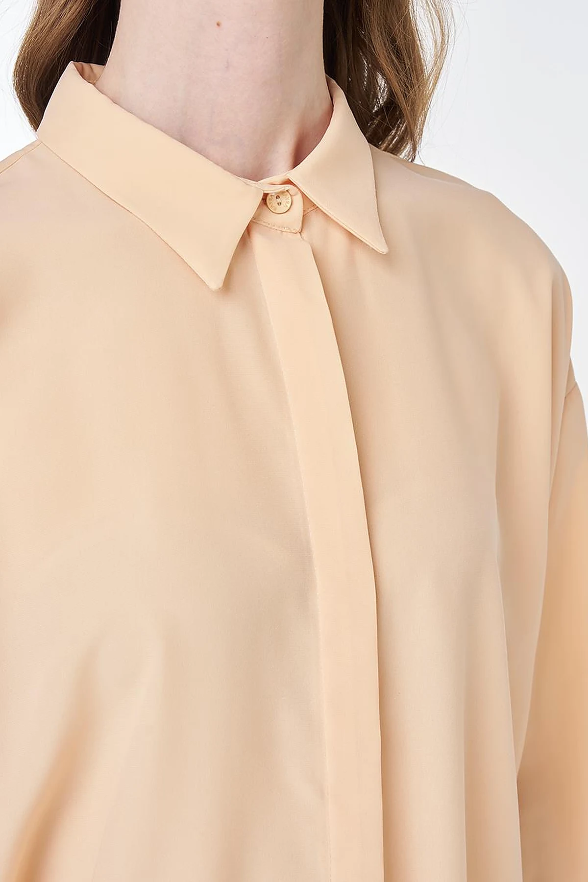 Basic Shirt Collar Tunic Salmon