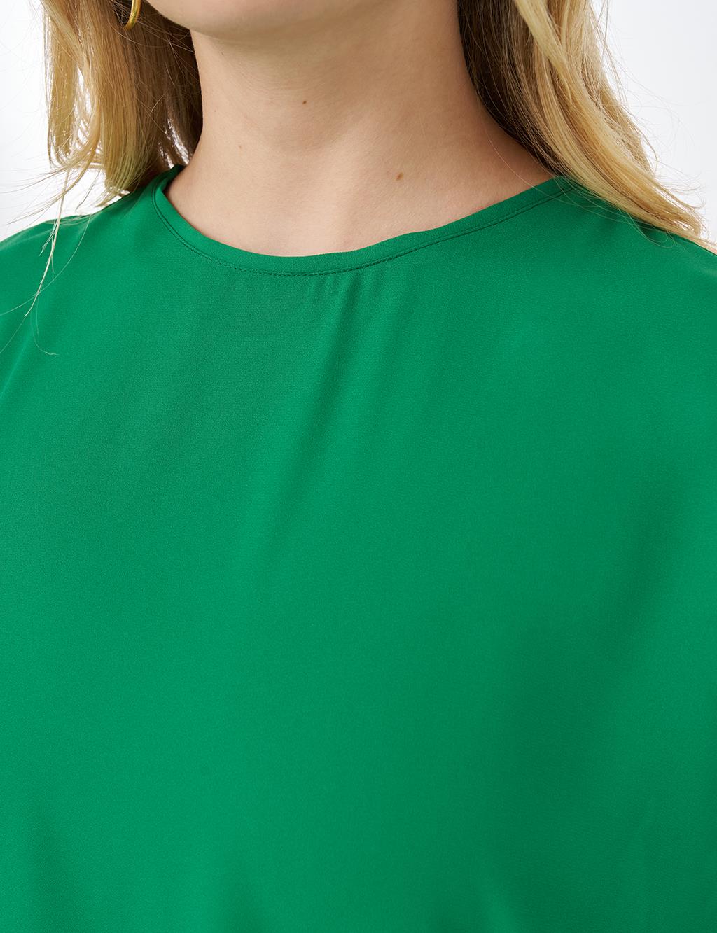 Crew Neck Basic T-Shirt Benetton Green