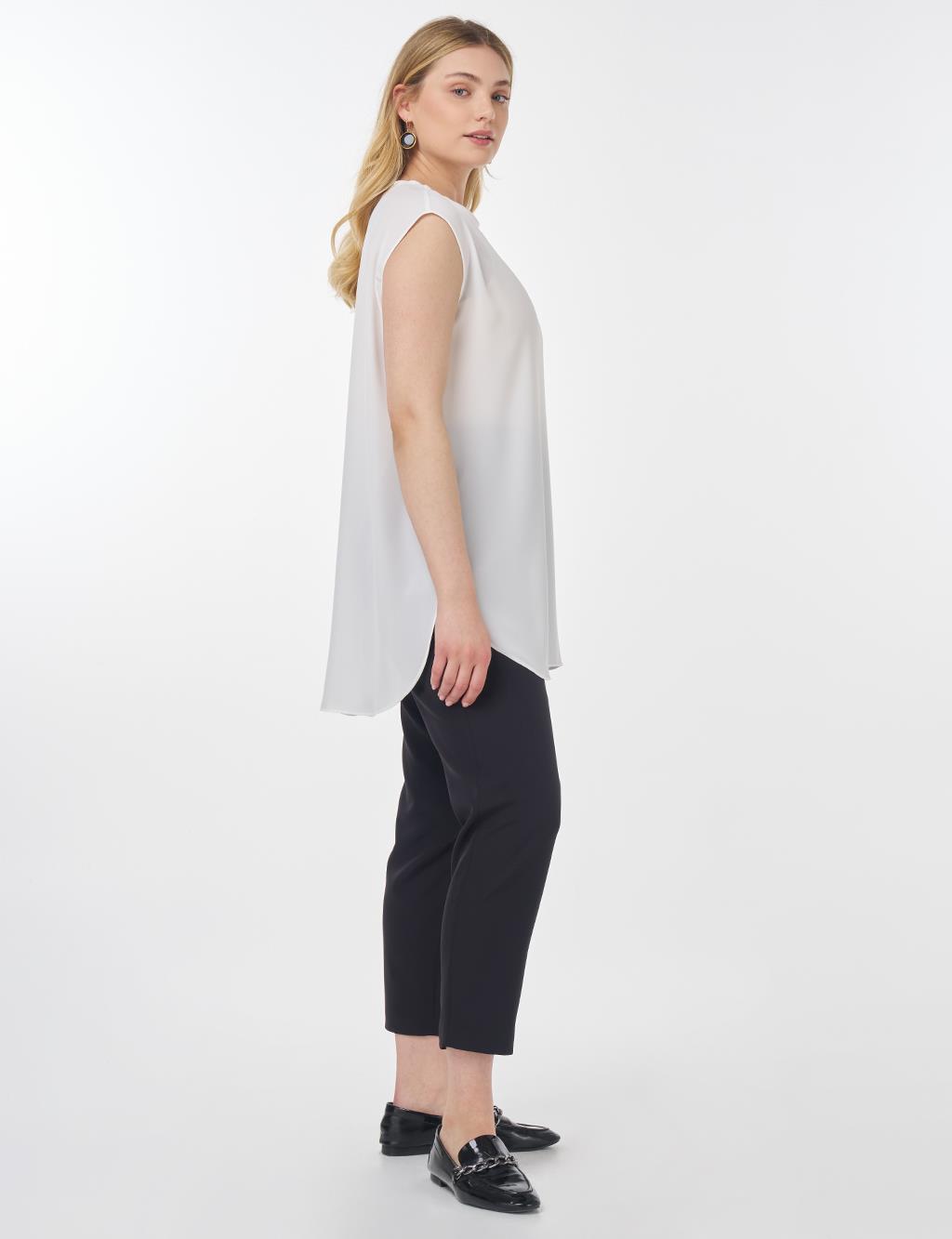Crew Neck Basic T-Shirt Ecru
