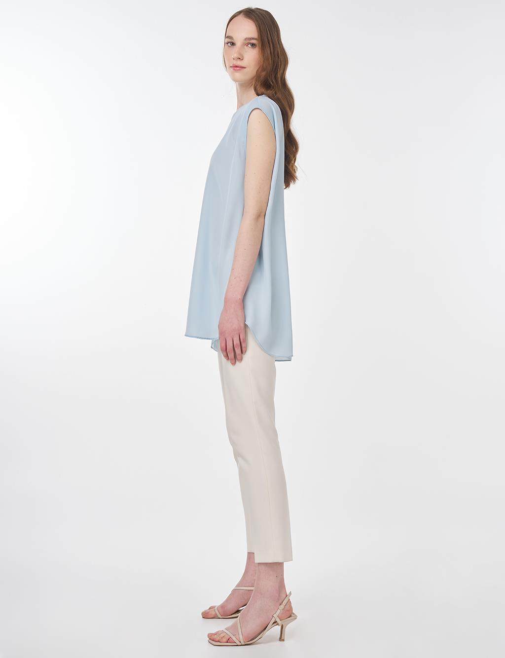 Crew Neck Basic T-Shirt Blue