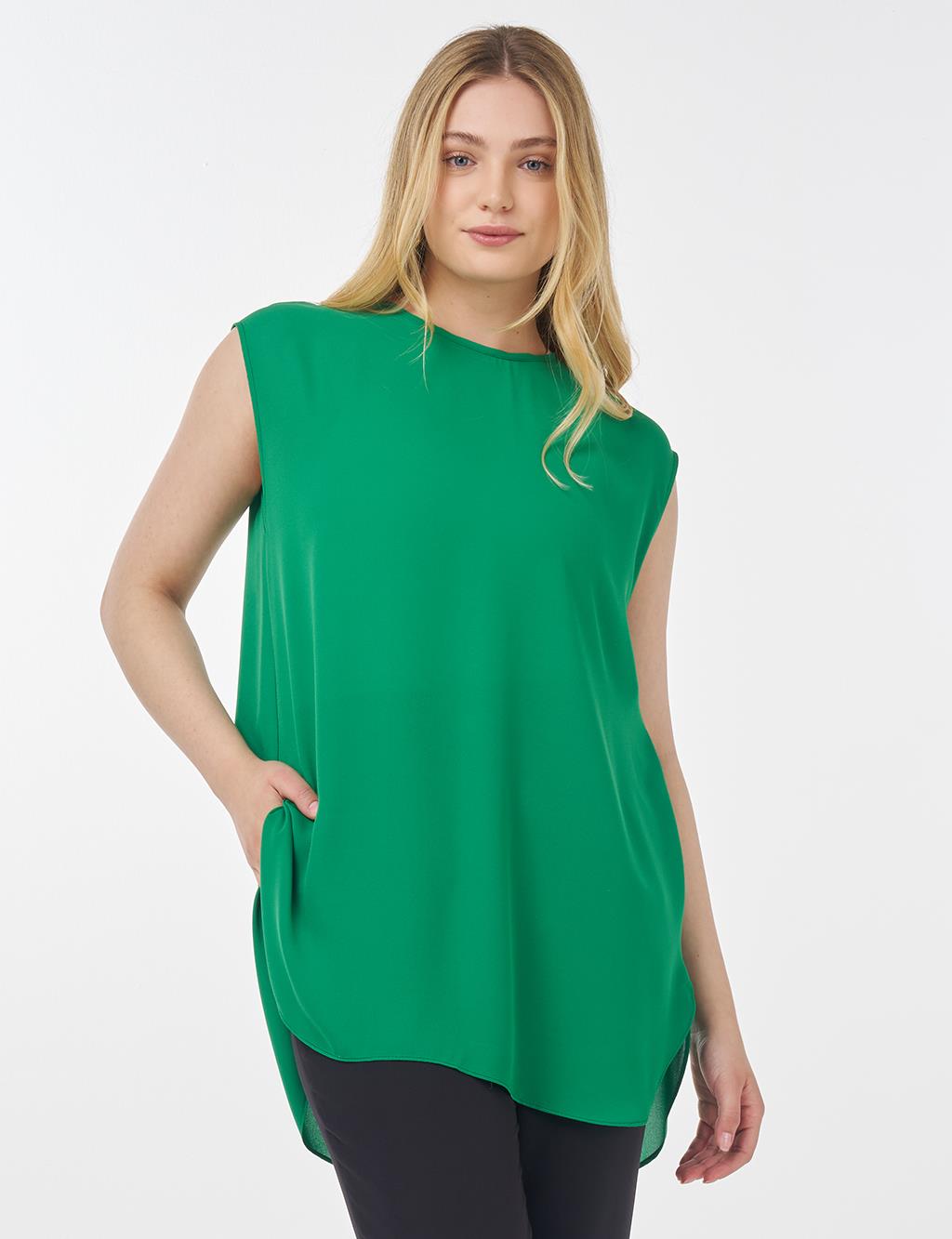 Crew Neck Basic T-Shirt Benetton Green