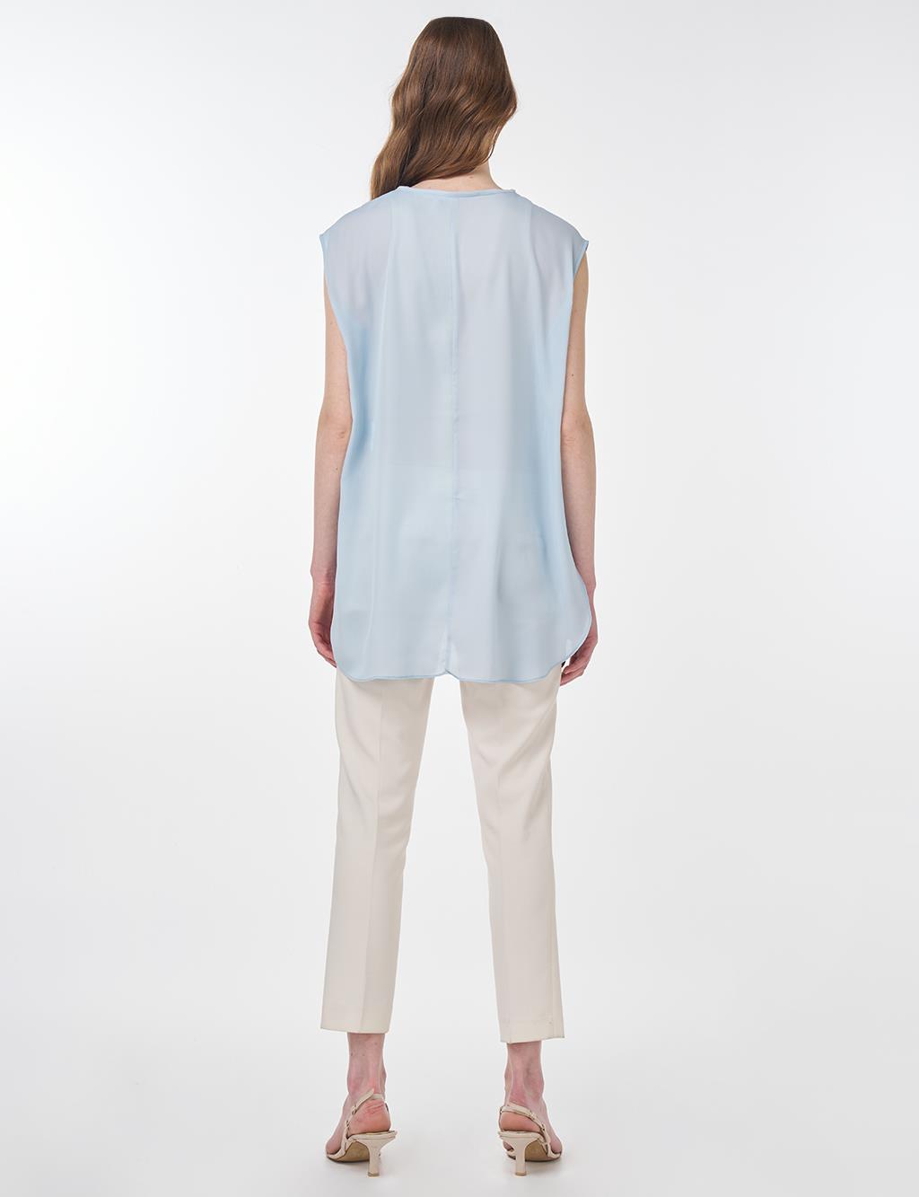 Crew Neck Basic T-Shirt Blue