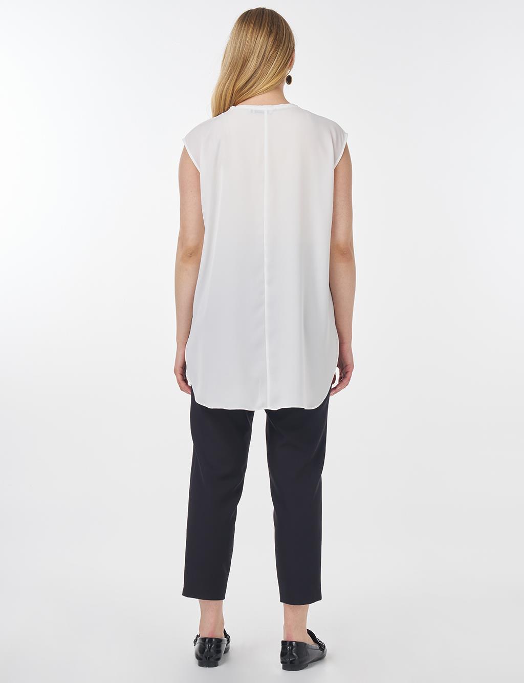 Crew Neck Basic T-Shirt Ecru