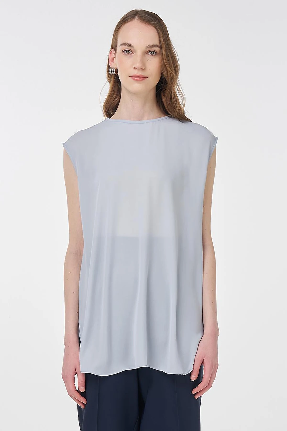 Crew Neck Basic T-Shirt Light Blue