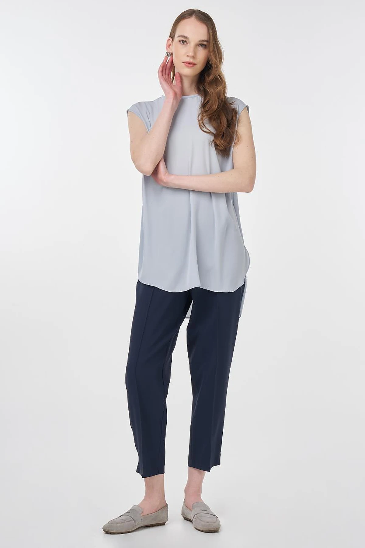 Crew Neck Basic T-Shirt Light Blue