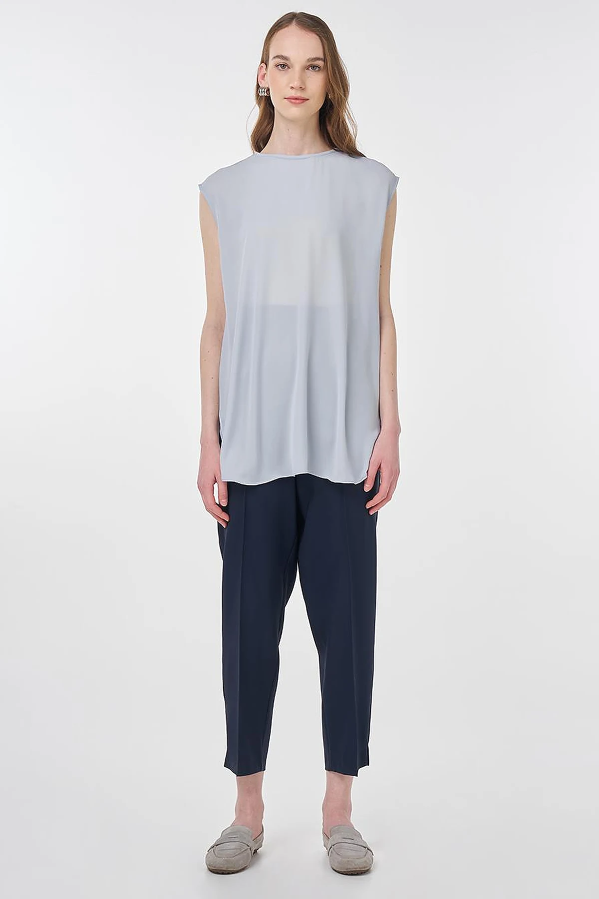 Crew Neck Basic T-Shirt Light Blue
