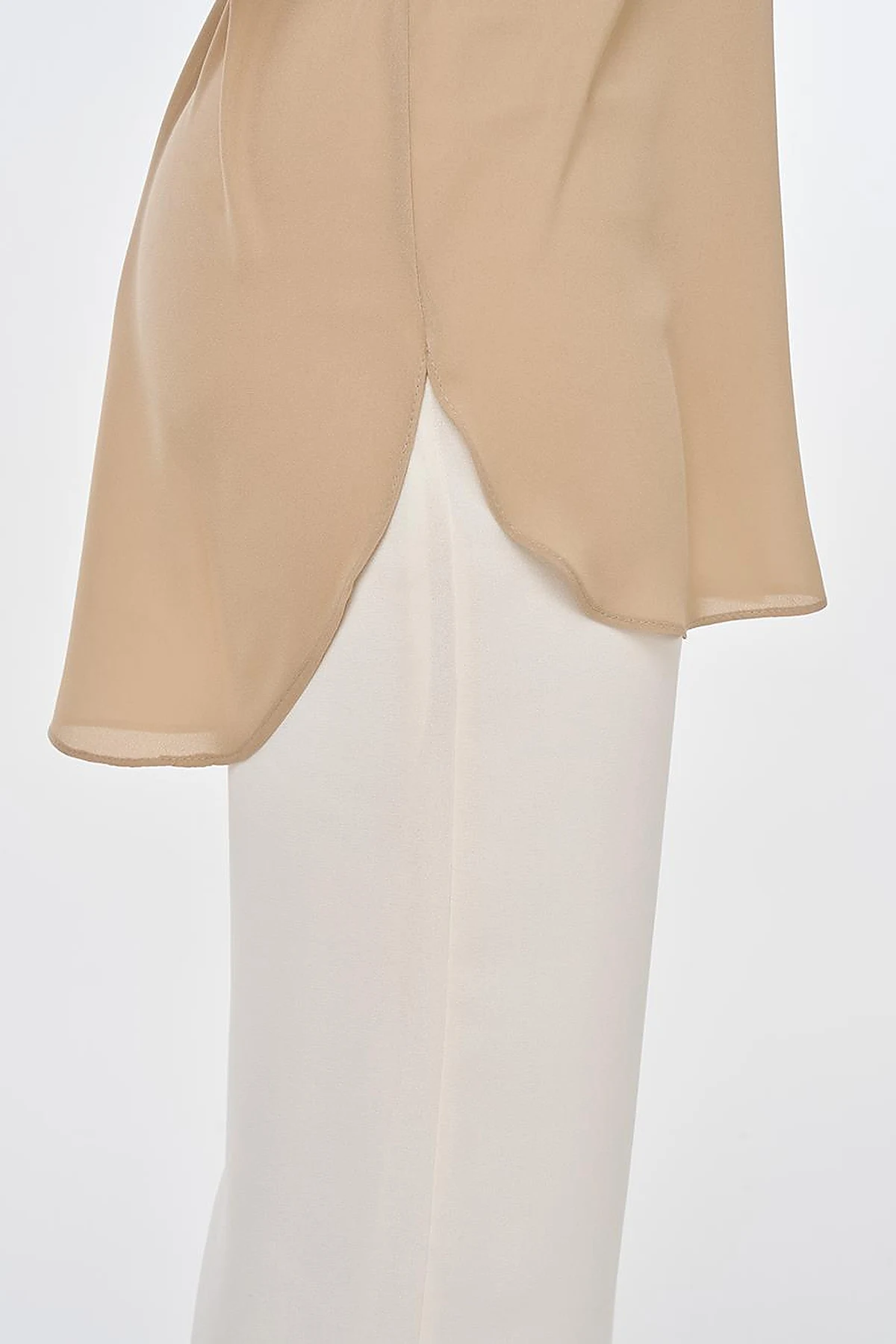 Crew Neck Basic T-Shirt Beige