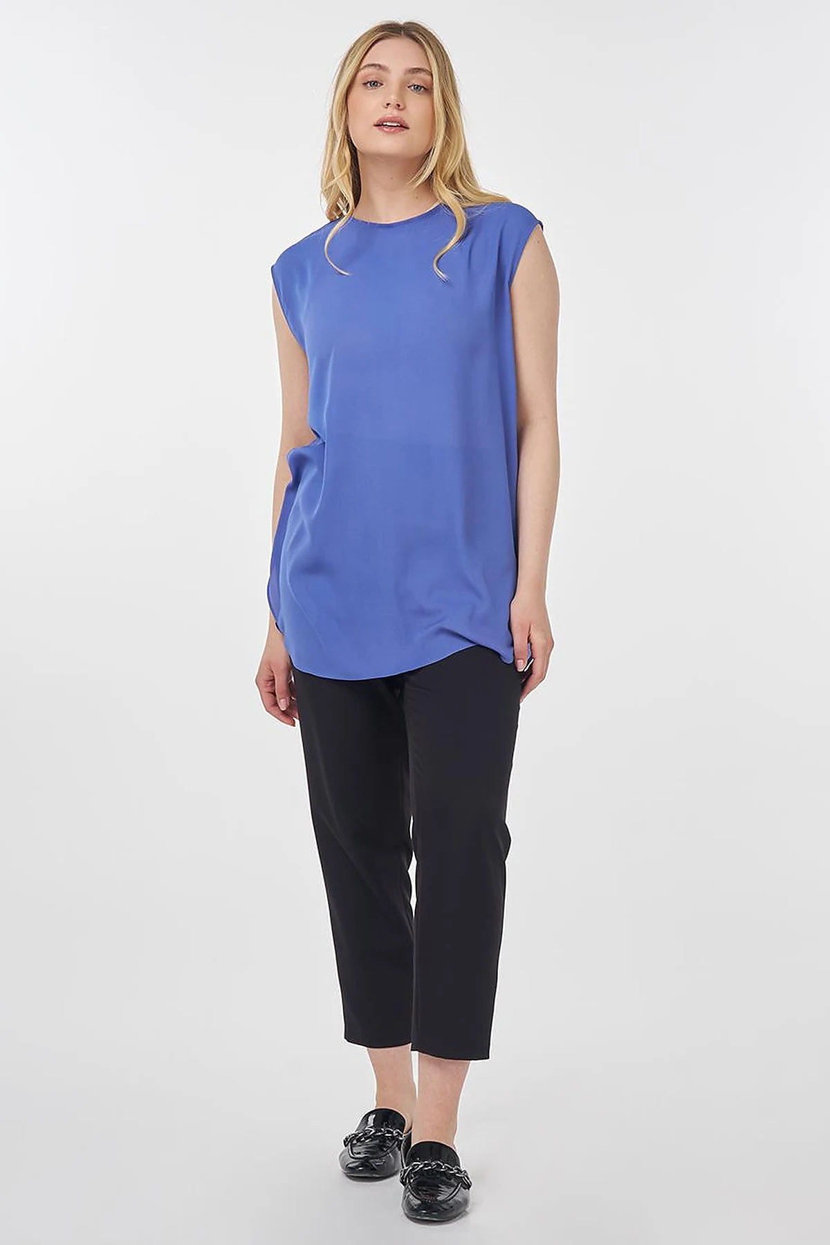 Crew Neck Basic T-Shirt Indigo