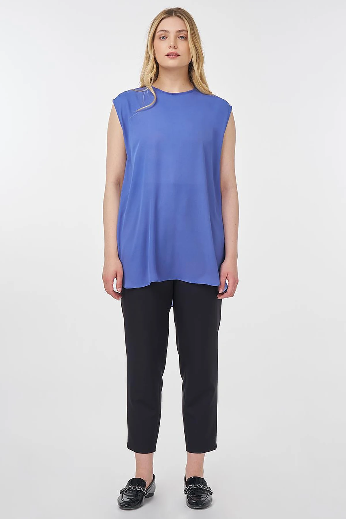 Crew Neck Basic T-Shirt Indigo