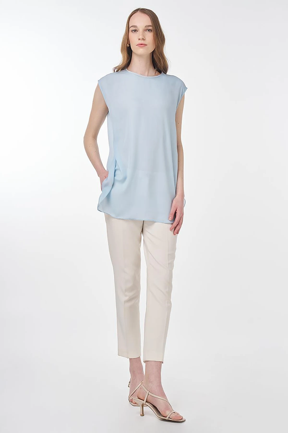 Crew Neck Basic T-Shirt Blue
