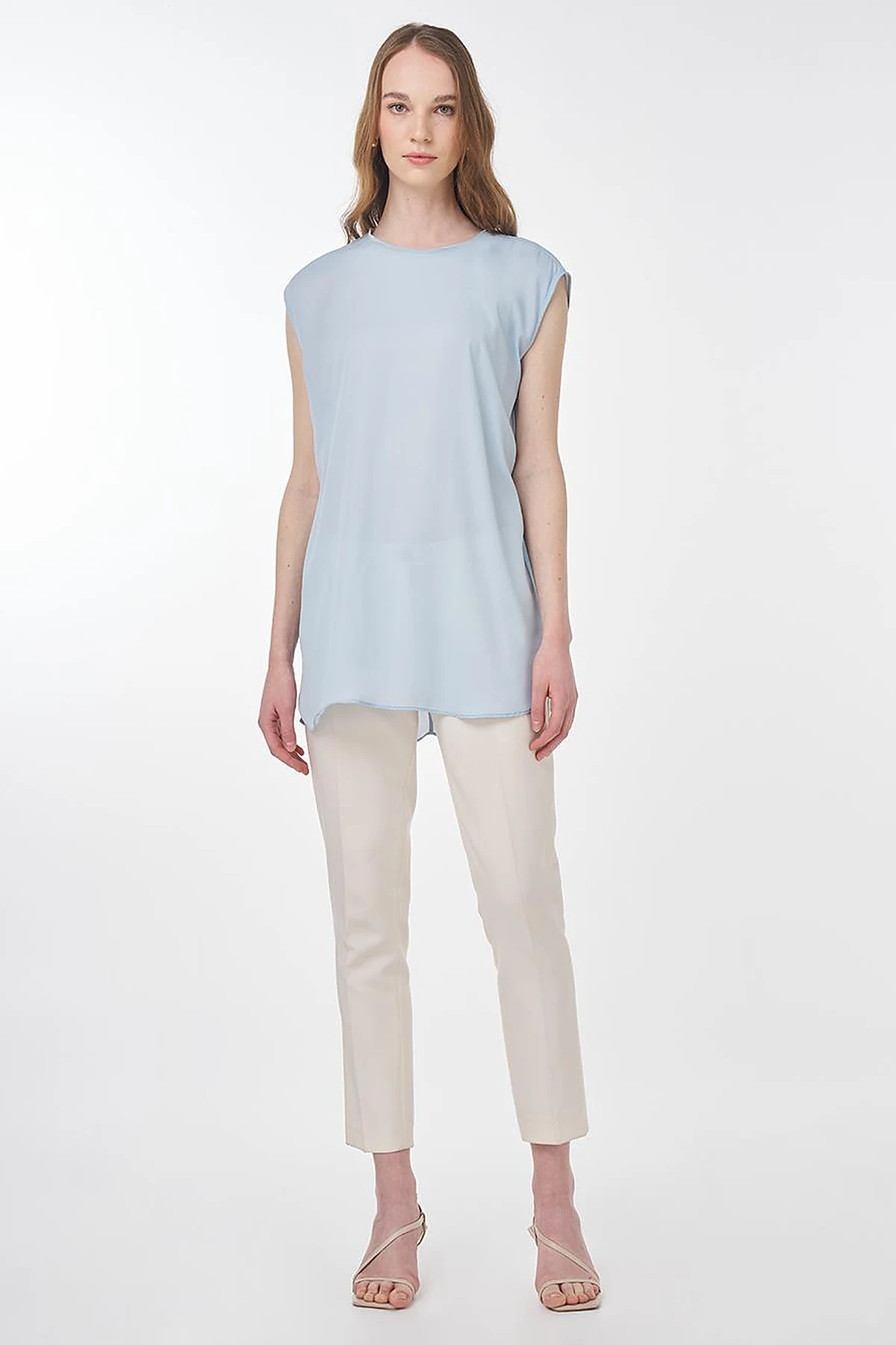 Crew Neck Basic T-Shirt Blue