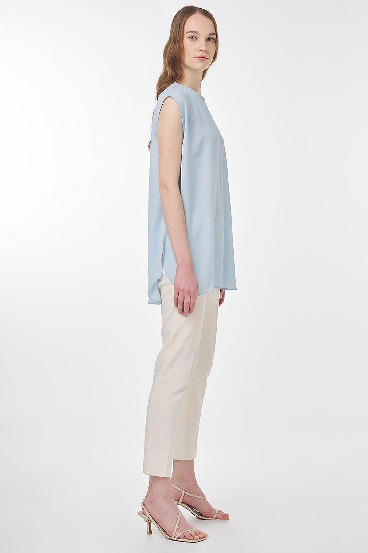 Crew Neck Basic T-Shirt Blue