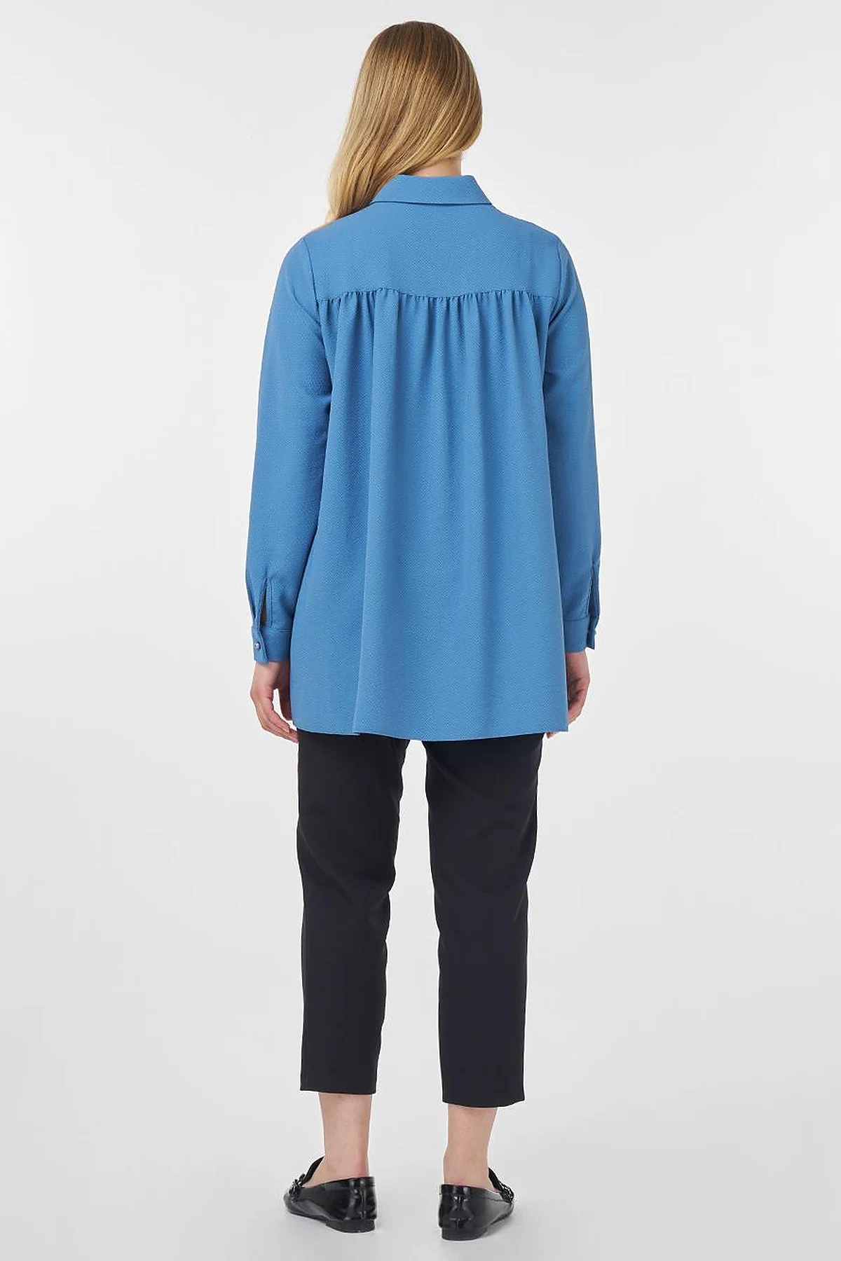Stone-Embroidered Chic Tunic Crown Blue